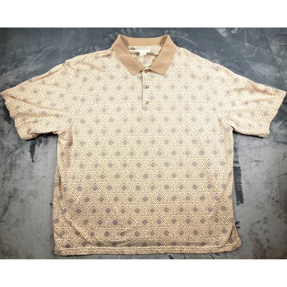 Crossings Golf Polo Shirt Mens 2XLT Geo Diamond Collared Short Sleeve